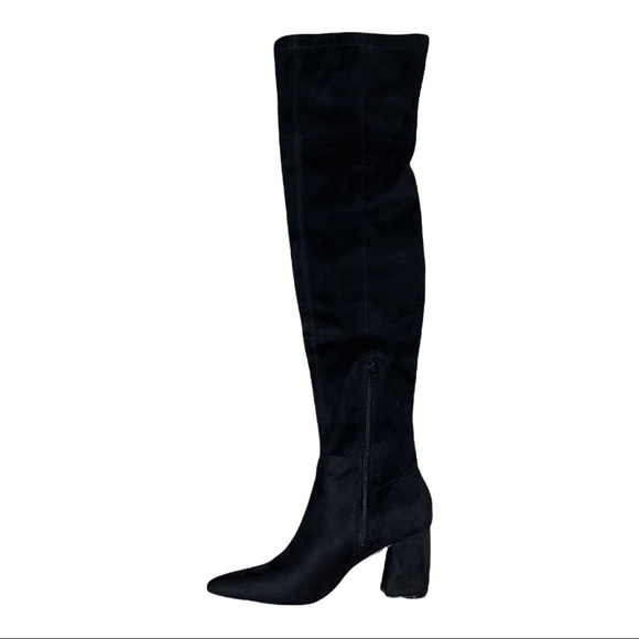 NEW IN BOX! Steve Madden Black Faux Suede Over The Knee Nifty Heeled Boo… - Picture 14 of 16